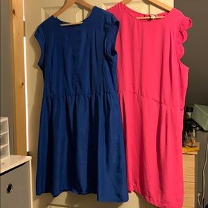 Dress Bundle - Pink Scallop + Royal Blue